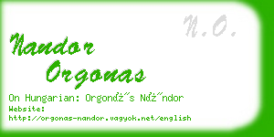 nandor orgonas business card